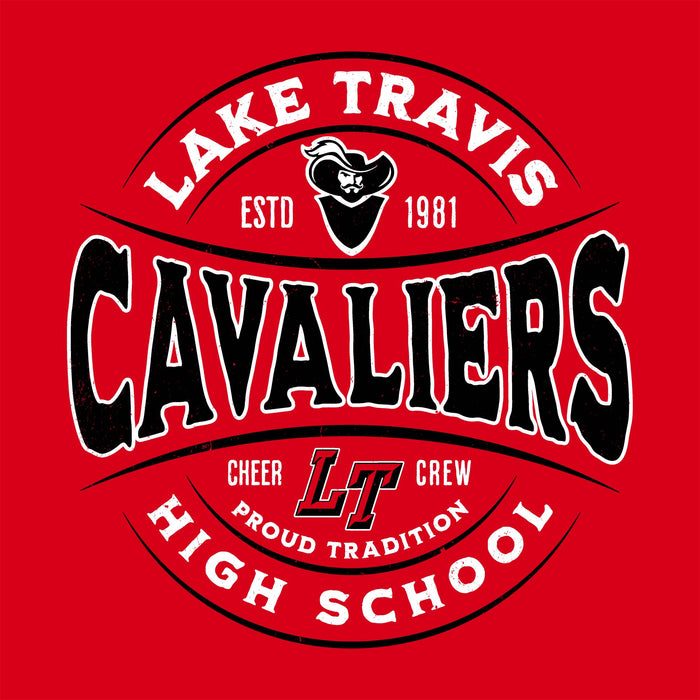Close-up view of Lake Travis High School Cavaliers Red Classic Unisex T-shirt 218