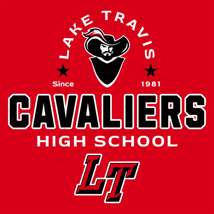 Close-up view of Lake Travis High School Cavaliers Red Classic Unisex T-shirt 222