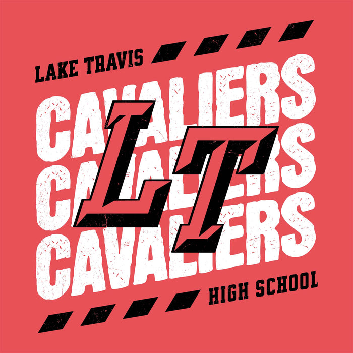 Close-up view of Lake Travis High School Cavaliers Women's Relaxed Fit T-shirt 223