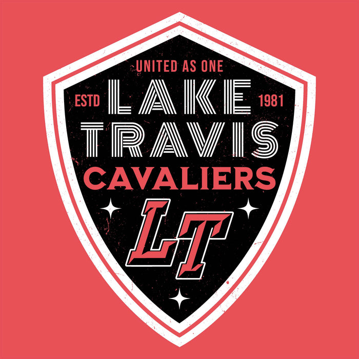 Close-up view of Lake Travis High School Cavaliers Women's Relaxed Fit T-shirt 225