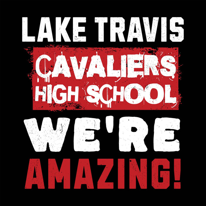 Close-up view of Lake Travis High School Cavaliers Black Classic Unisex T-shirt 231