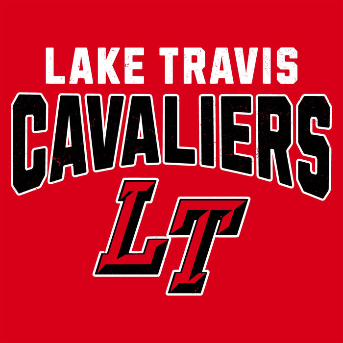 Close-up view of Lake Travis High School Cavaliers Red Classic Unisex T-shirt 234