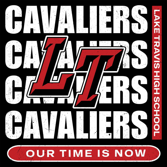 Close-up view of Lake Travis High School Cavaliers Black Classic Unisex T-shirt 235