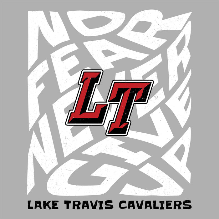 Close-up view of Lake Travis High School Cavaliers Unisex 3/4 sleeve Raglan T-shirt 236