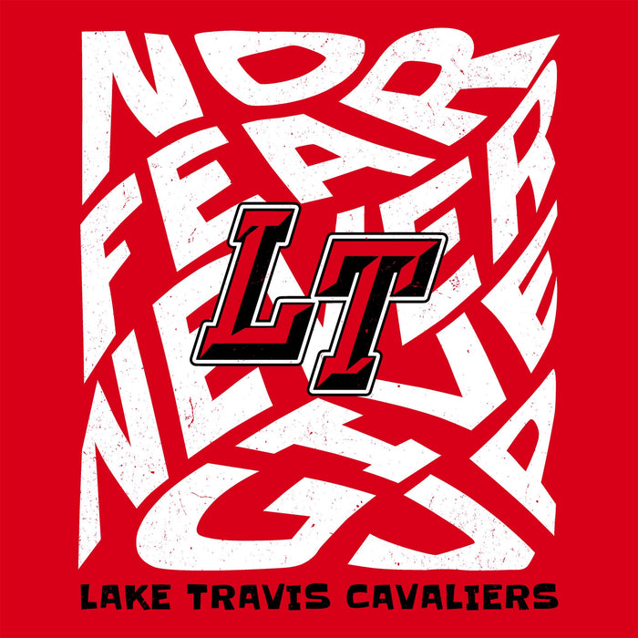 Close-up view of Lake Travis High School Cavaliers Red Classic Unisex T-shirt 236