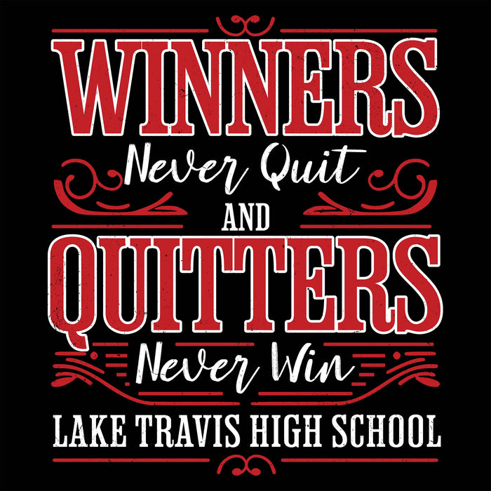 Close-up view of Lake Travis High School Cavaliers Women's Relaxed Fit T-shirt 237