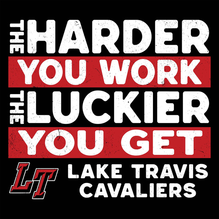 Close-up view of Lake Travis High School Cavaliers Black Classic Unisex T-shirt 238