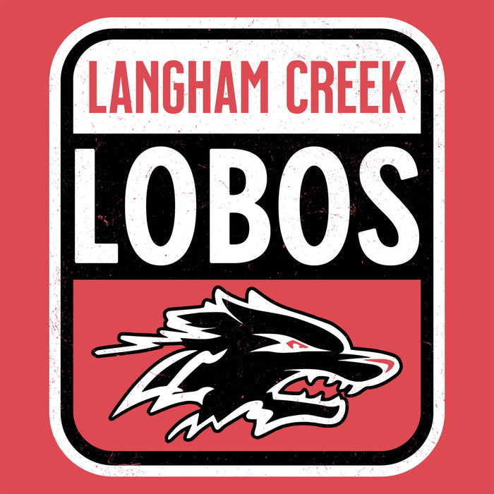 Close-up view of Langham Creek High School Lobos Women's Relaxed Fit T-shirt 001