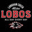Close-up view of Langham Creek High School Lobos Black Classic Unisex T-shirt 040