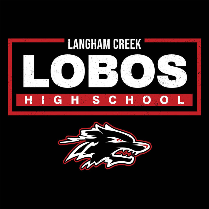 Close-up vie wof Langham Creek High School Lobos Black Classic Unisex T-shirt 049