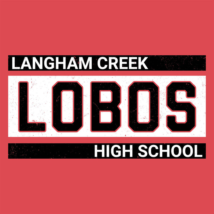 Close-up view of Langham Creek High School Lobos Women's Relaxed Fit T-shirt 098