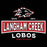 Close-up view of Langham Creek High School Lobos Black Classic Unisex T-shirt 202
