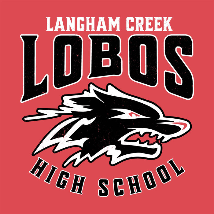 Close-up view of Langham Creek High School Lobos Women's Relaxed Fit T-shirt 213