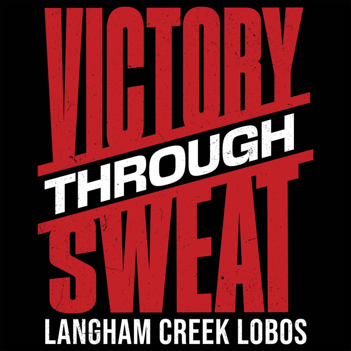 Close-up view of Langham Creek High School Lobos Black Classic Unisex T-shirt 241