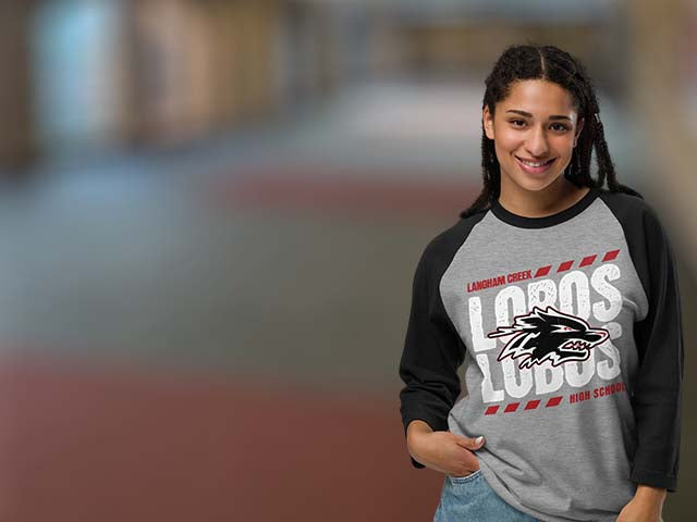 Langham Creek High School Lobos Raglan T-shirts All Products Page