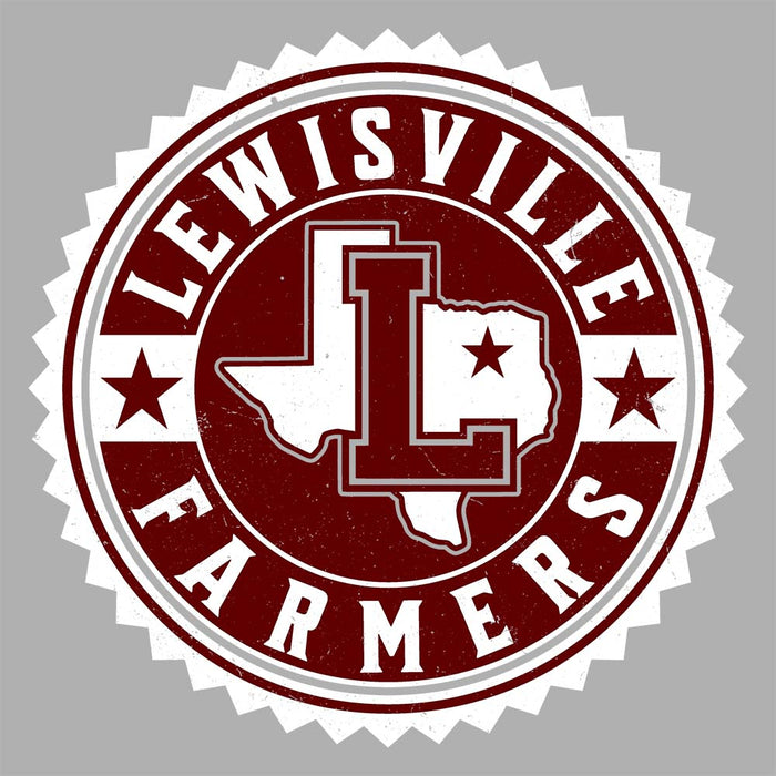 Close-up view of Lewisville High School Farmers Grey Premium Unisex Hoodie 203