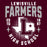 Lewisville Farmers High School logo with text on a red background