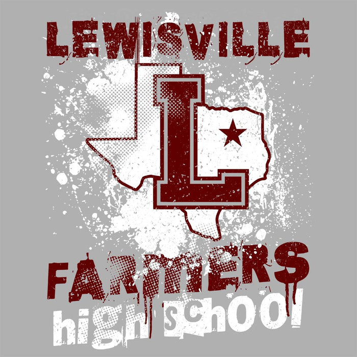 Close-up view of Lewisville High School Farmers Grey Premium Unisex Hoodie 205