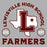 Close-up view of Lewisville High School Farmers Unisex 3/4 Sleeve Raglan T-shirt 208