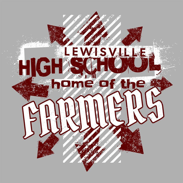 Close-up view of Lewisville High School Farmers Grey Premium Unisex Hoodie 210