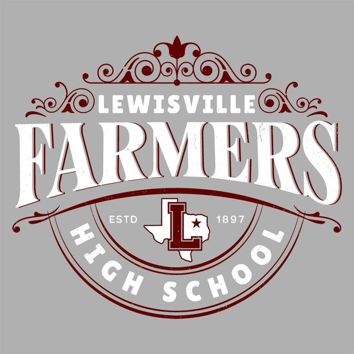 Close-up view of Lewisville High School Farmers Grey Classic Unisex T-shirt 211