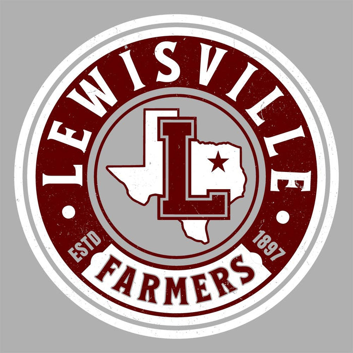 Close-up view of Lewisville High School Farmers Unisex 3/4 Sleeve Raglan T-shirt 220