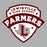 Close-up view of Lewisville High School Farmers Unisex 3/4 Sleeve Raglan T-shirt 221