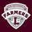 Lewisville High School Farmers logo on a maroon background