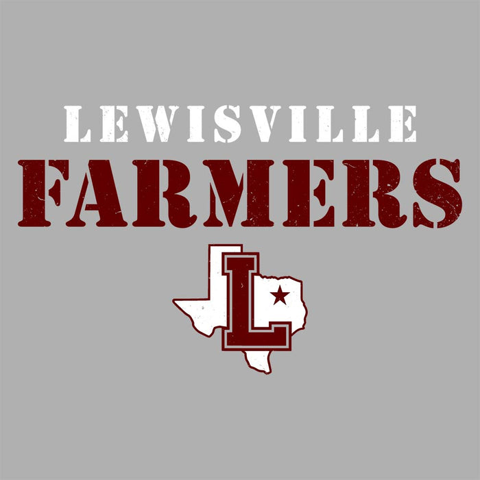 Close-up view of Lewisville High School Farmers Grey Premium Unisex Hoodie 222