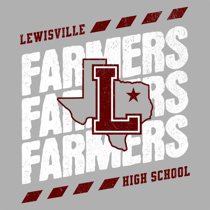 Close-up view of Lewisville High School Farmers Grey Classic Unisex Hoodie 223