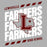 Close-up view of Lewisville High School Farmers Unisex 3/4 Sleeve Raglan T-shirt 223