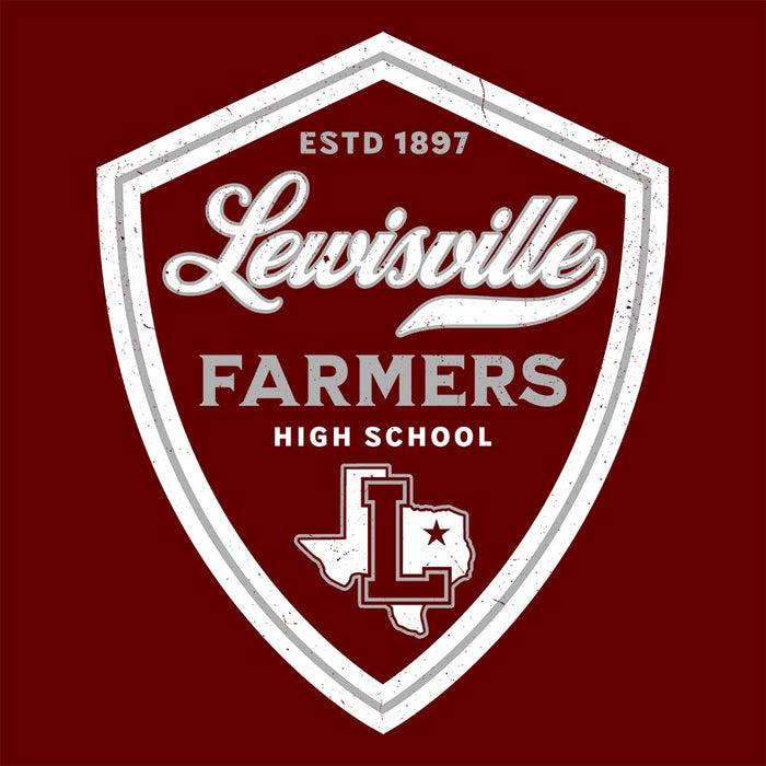 Close-up view of Lewisville High School Farmers Maroon Classic Unisex Hoodie 224