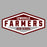 Hexagonal logo with 'Lewisville Farmers High School' text on a gray background