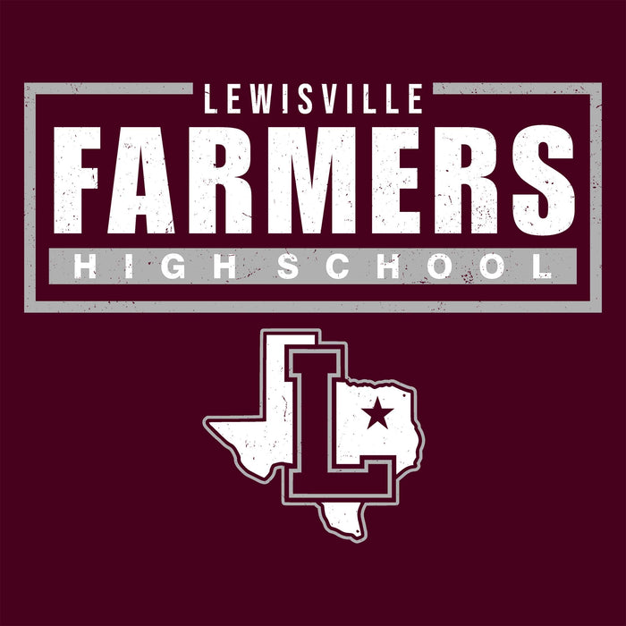 Close-up view of Lewisville High School Farmers Maroon Classic Unisex T-shirt 049