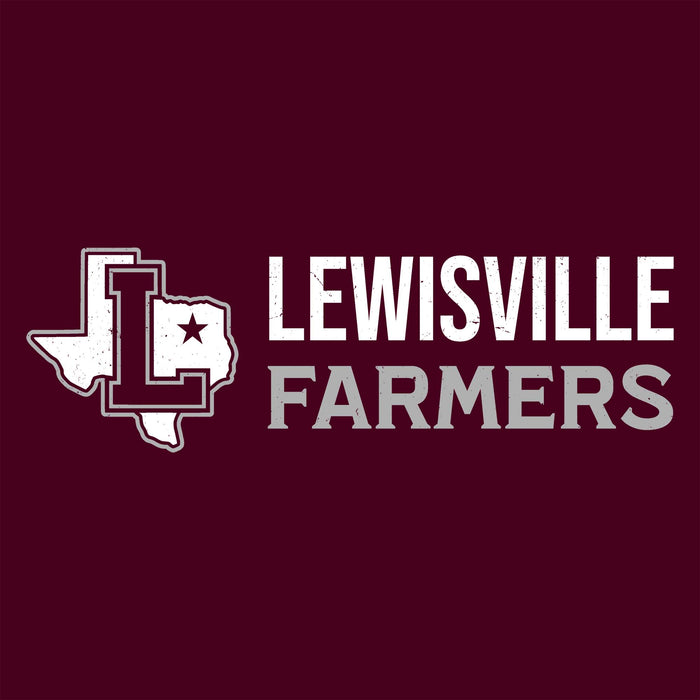 Close-up view of Lewisville High School Farmers Maroon Classic Unisex T-shirt 200