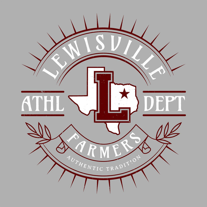 Logo of Lewisville Athl Dept Farmers on a gray background