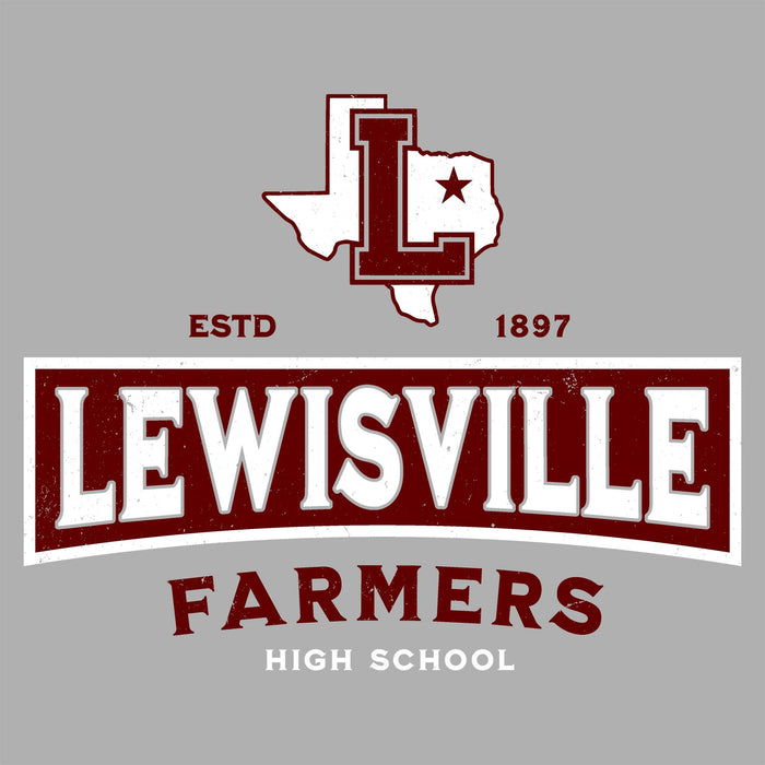 Close-up view of Lewisville High School Farmers Women's Relaxed Fit T-shirt 202