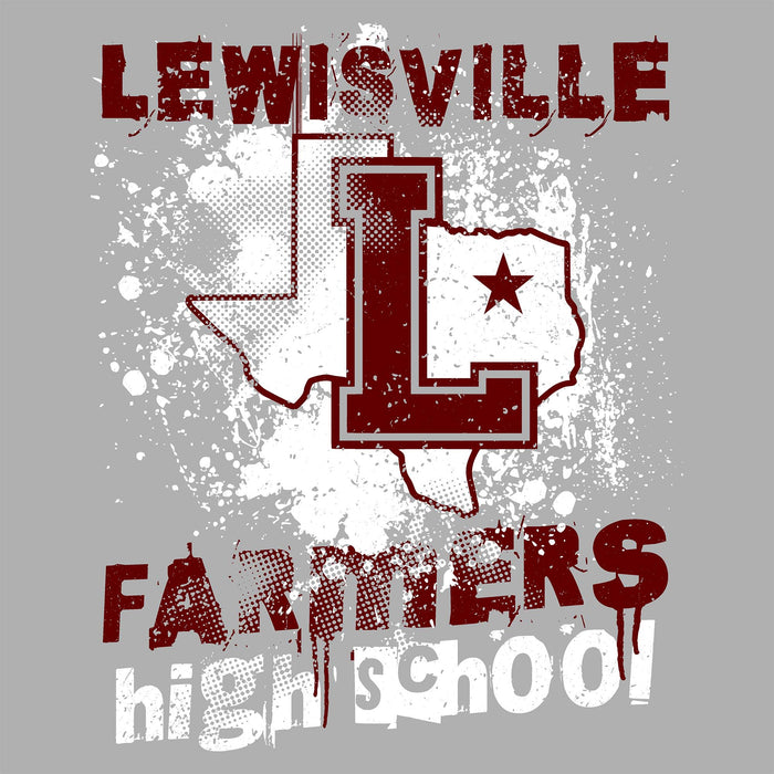Close-up view of Lewisville High School Farmers Women's Relaxed Fit T-shirt 205