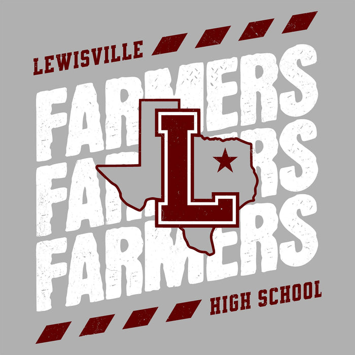 Close-up view of Lewisville High School Farmers Women's Relaxed Fit T-shirt 223