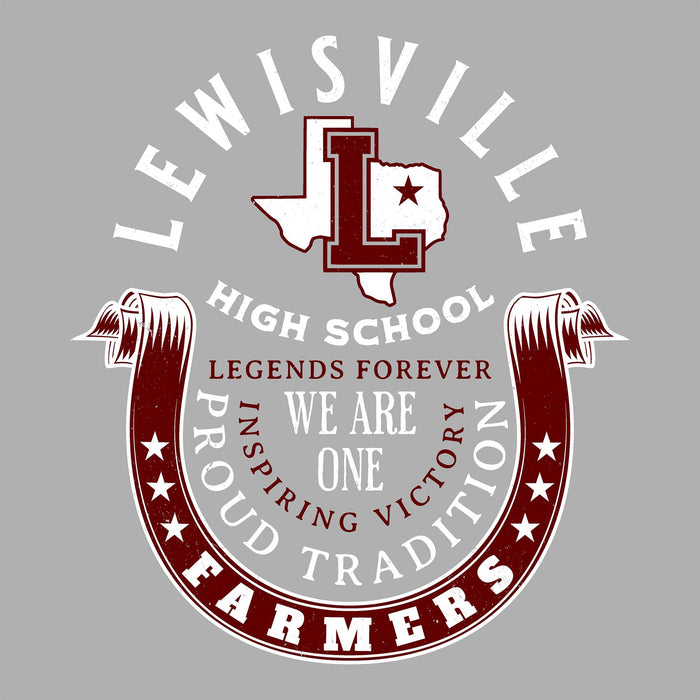 Close-up view of Lewisville High School Farmers Grey Classic Unisex T-shirt 229