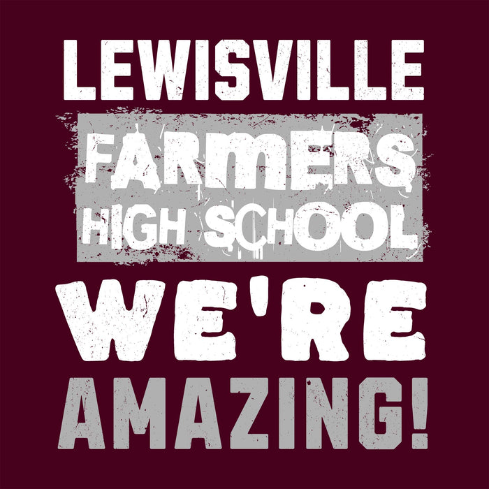 Close-up view of Lewisville High School Farmers Maroon Classic Unisex T-shirt 231