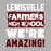 Close-up view of Lewisville High School Farmers Unisex 3/4 Sleeve Raglan T-shirt 231