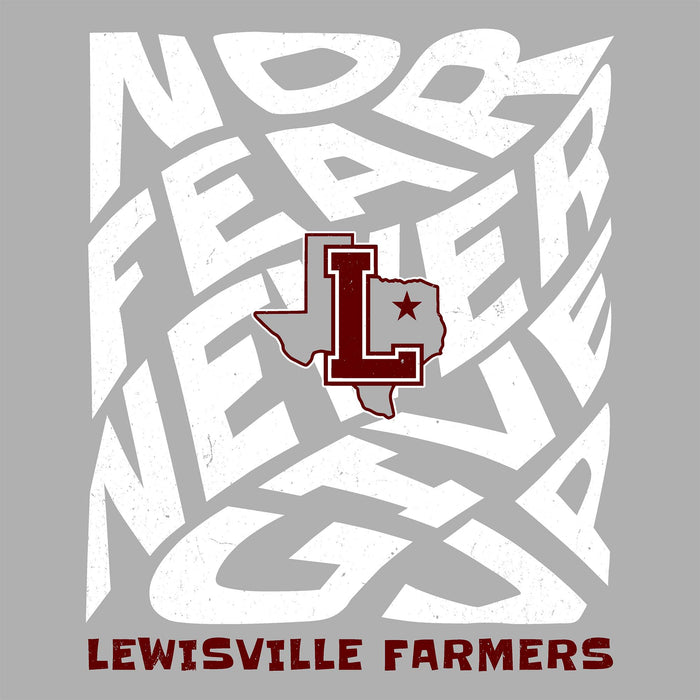 Close-up view of Lewisville High School Farmers Unisex 3/4 Sleeve Raglan T-shirt 236