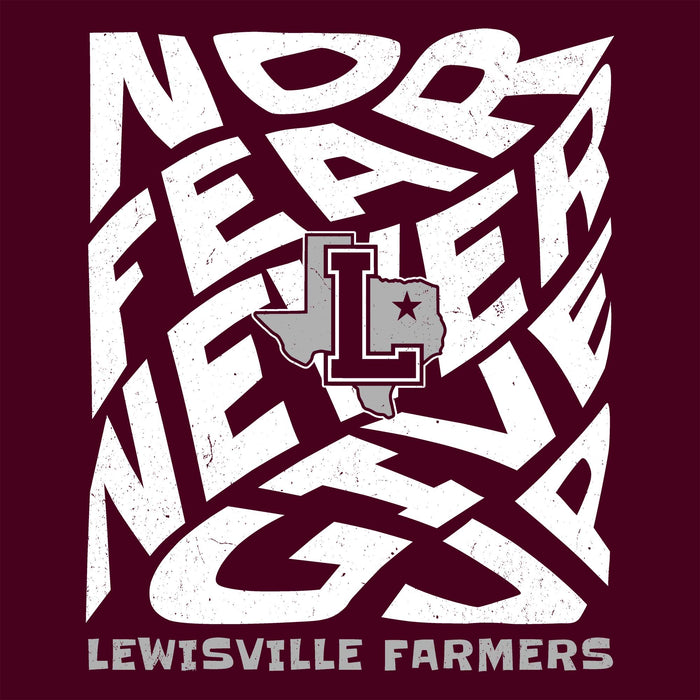 Close-up view of Lewisville High School Farmers Maroon Classic Unisex T-shirt 236