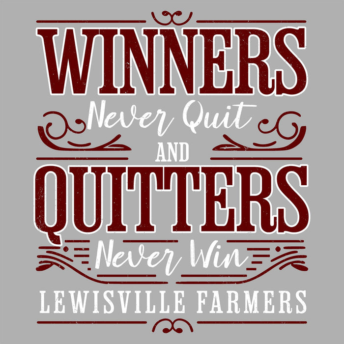 Close-up view of Lewisville High School Farmers Unisex 3/4 Sleeve Raglan T-shirt 237