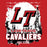 Close-up view of Lake Travis High School Cavaliers Red Premium Unisex T-shirt 202