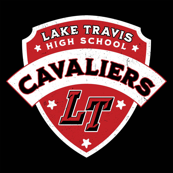 Close-up view of Lake Travis High School Cavaliers Black Classic Unisex T-shirt 221