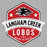 Close-up view of Langham Creek High School Lobos Unisex 3/4 sleeve Raglan T-shirt 209