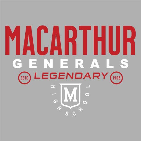 MacArthur High School Women's Sports Grey  T-shirt 03