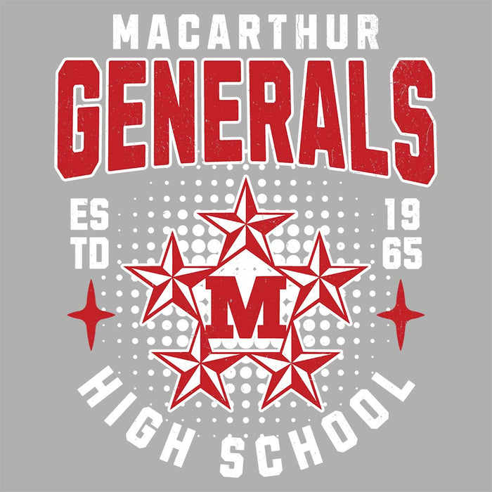 Close-up view of MacArthur High School Generals Grey Premium Unisex Hoodie 204